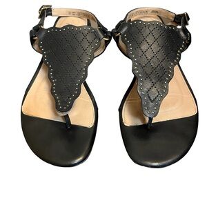 ROCKPORT ZOSIA TOTAL MOTION Womens Black Slingback Leather Sandals Comfort EUC